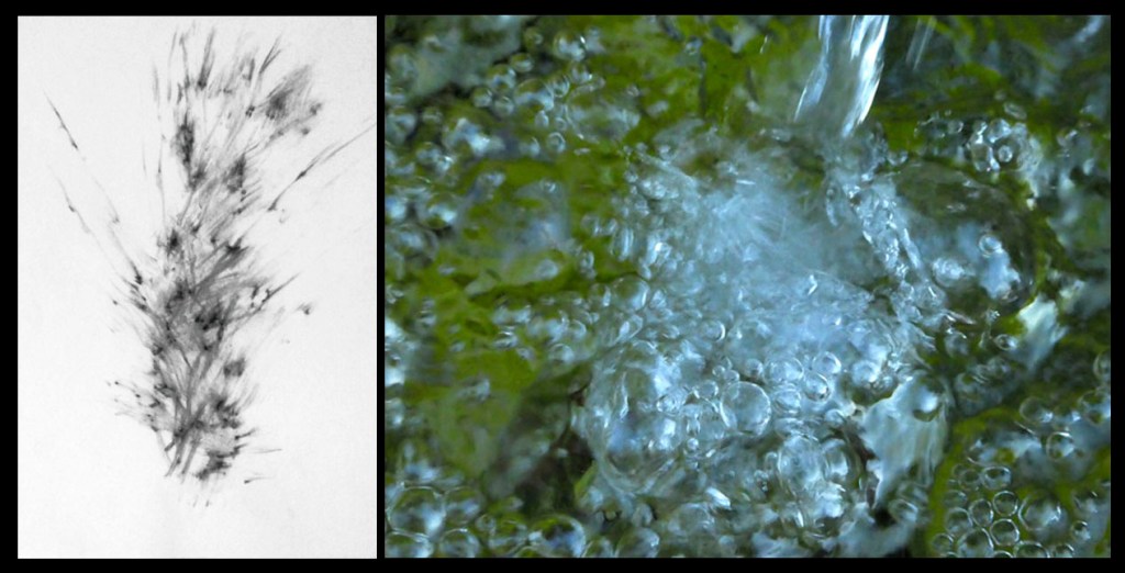 éclaboussures et gouttes