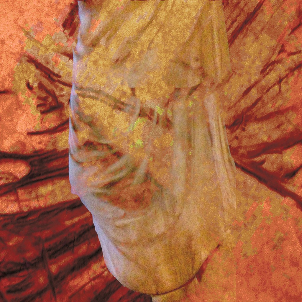 Détail dessin et photo statue