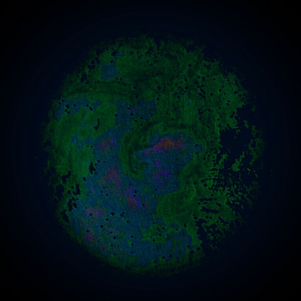 un globe dans la nuit