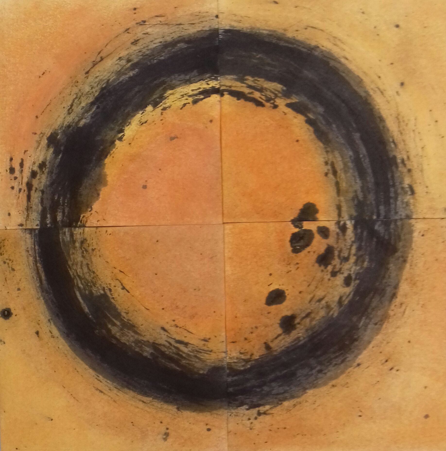 une peinture sur fond jaune