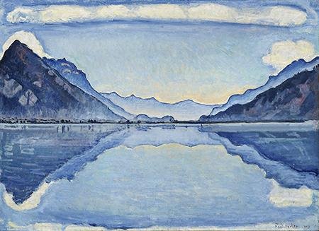 Ferdinand Hodler, huile sur toile, «Lac de Thoune aux reflets symétriques», 1909 MAH Musée d'art et d'histoire, Ville de Genève. Achat, 1939